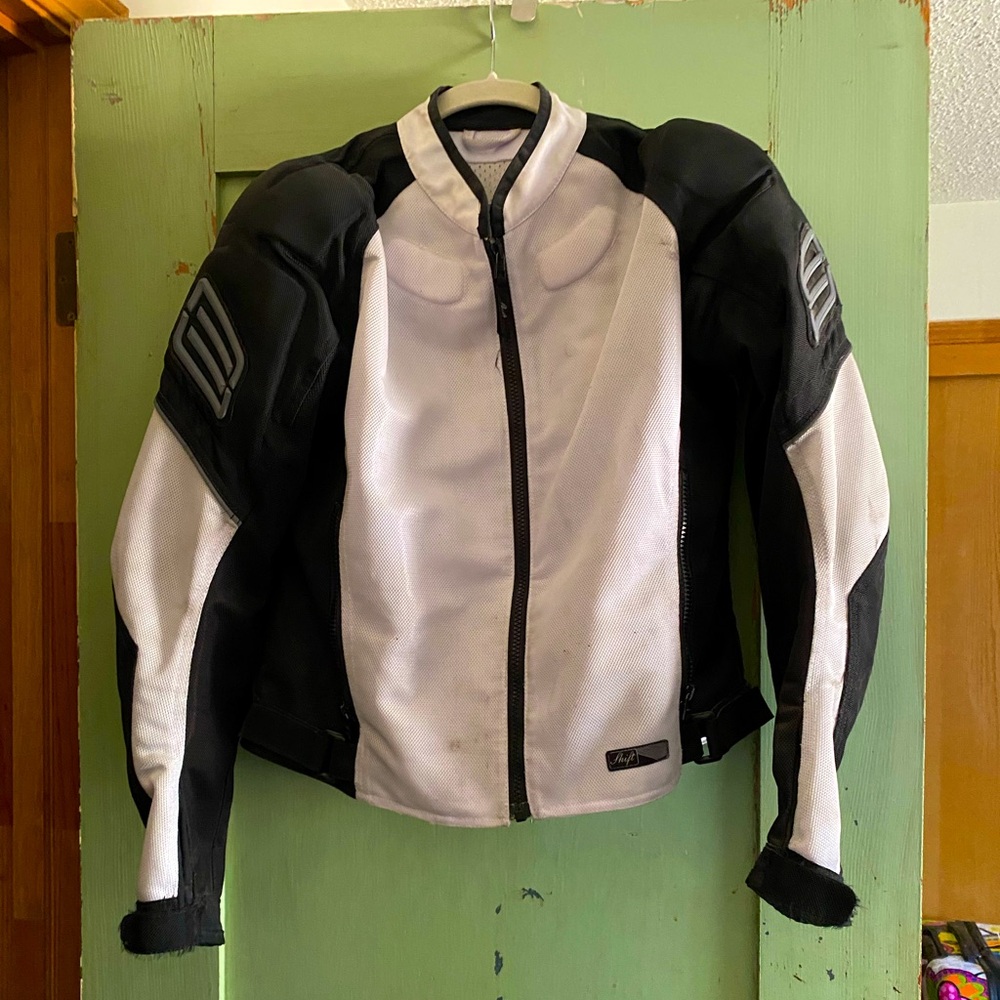 Shift Black and White Motorcycle Jacket